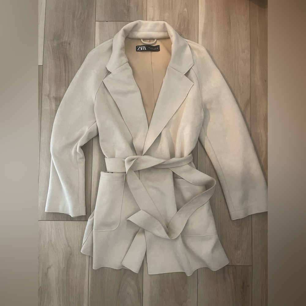 Zara Cream Belted Blazer - Women’s Size S